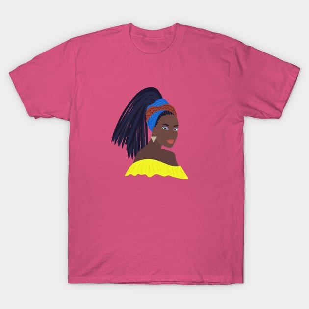 Abstract Black Woman Portrait T-Shirt by Svetlanarto_printables